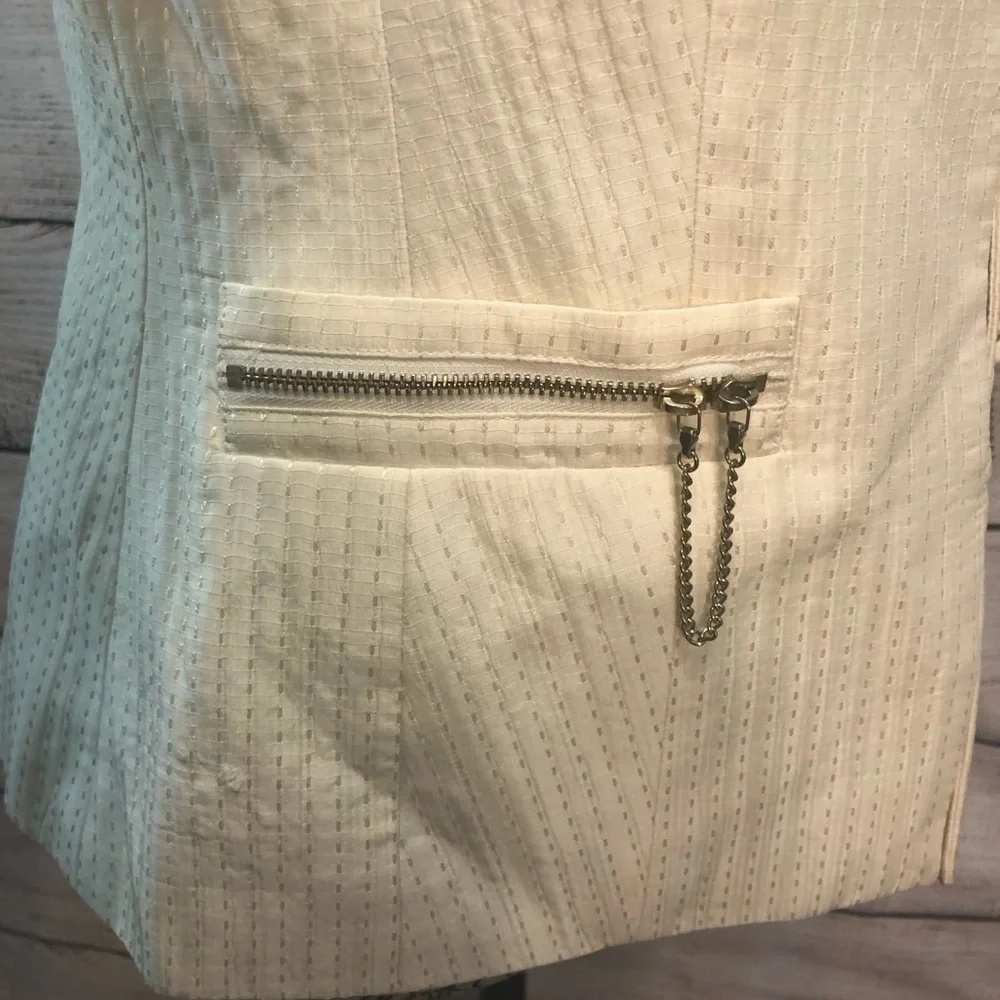 Classiques Entier Atelier Jacket Blazer Zip Silk Size Small Cream